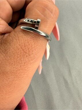 Silver Nail Wrap Ring Set